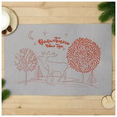 Салфетка Доляна Волшебного года 3000409, 45х30 см, серый