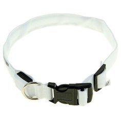 Ошейник с подсветкой Пижон и 2 светоотражающими полосами, 50-58 см, 3 режима свечения, белый