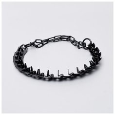 Ошейник строгий Пижон пластинчатый, вороненый, 55*2,3 см