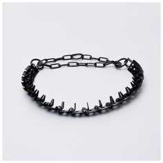 Ошейник строгий Пижон пластинчатый, вороненый, 60*2,7 см