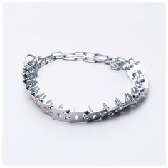 Ошейник строгий Пижон пластинчатый, цинк, 55*2,3 см