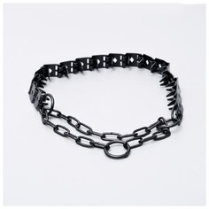 Ошейник строгий Пижон пластинчатый, вороненый, 55*2,7 см