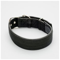 Ошейник Пижон "Комфорт", (полиэстер, искусственная кожа), 70*4 см, черный