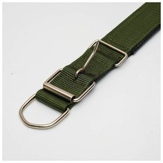 Ошейник Пижон "Комфорт", (полиэстер, искусственная кожа), 70*4 см, темно-зеленый