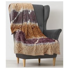 Плед Этель Уют (1652586), 150 х 200 см, коричневый/серый