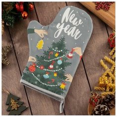 Прихватка Этель New year серый