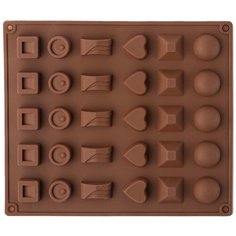 Форма для конфет Доляна Коробка конфет, 30 ячеек, коричневый