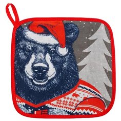 Прихватка Доляна Мишка красный/синий