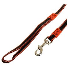 Поводок ЗООНИК капроновый с двойной латексной нитью, 2 м, 1,5 см, оранжевый