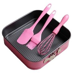 Набор посуды для выпечки Доляна Элин. Квадрат 5215812, 4 шт., 24х24х6.5 см