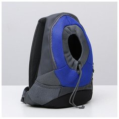 Рюкзак для переноски животных Пижон с креплением на талию, 31*15*39 см, синий