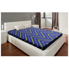 Простыня "Этель" Зелено-синие зигзаги 200*220, 100% хлопок, поплин, 125 г/м2 5041017