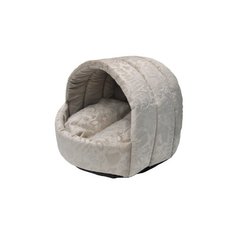Домик для собак и кошек Homepet Эстрада велюр малый (77931/77935) 38х35х27 см бежевый