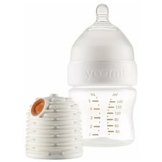 Yoomi Набор бутылочка 140 мл с подогревателем, с рождения, белый