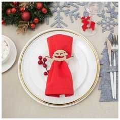 Кольцо для салфетки "Дед" 9см, дерево 4348553 Доляна