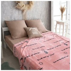 Комплект 1,5сп с пледом диз.Розовый слоник 150х200 150х217 70х70см 115гм хл100% 280гм пэ100% 6846706 Afina