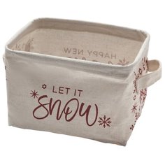 Этель Корзина Снежинки 20 х 16 х 14.5 см бежевый
