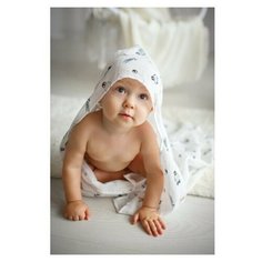 Простынка с уголком муслиновая (для купания) Amarobaby Bath time 120х70 Зверята