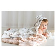 Простынка с уголком муслиновая (для купания) Amarobaby Bath time 120х70 Зоопарк
