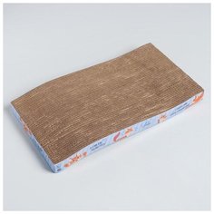 Когтеточка из картона Пушистое счастье с кошачьей мятой, "Когтеточка-антистресс", волна