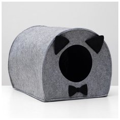 Домик для животных ЗООНИК из войлока, "Будка Джентльмена", 33*33*45 см