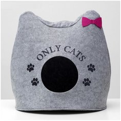 Домик для животных ЗООНИК из войлока, "Ушастик Only Cats", 46*46*43 см