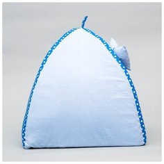 Домик-вигвам ЗООНИК "Нежность", 40*40*37 см, бязь, голубой