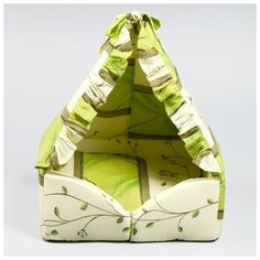Домик для животных ЗООНИК "Люлька", закрытый, 40*40*45 см, зеленый оттенок
