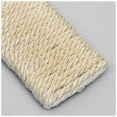 Когтеточка настенная Пижон джутовая, двухсторонняя, мини, 42*10*2 см, (беленый джут 6 мм)