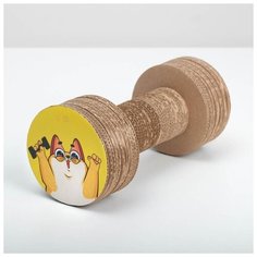 Когтеточка из картона Пушистое счастье с кошачьей мятой, "Кото-ЗОЖ", гантель