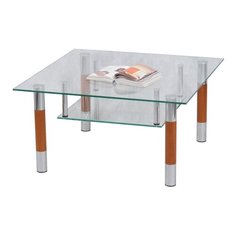 Стол журнальный, стекло/дерево/металл, Кристалл - ПК (П), 1000х600х417 мм, хром, 1116 ТИТАН