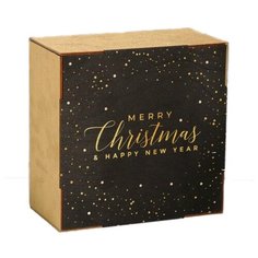 Дарите счастье Ящик деревянный 20х20х10 см Merry Christmas