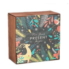 Дарите счастье Ящик деревянный 20х20х10 см New year present