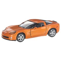 Детская инерционная металлическая машинка с открывающимися дверями, модель Chevrolet Corvette Z06 , оранжевый Serinity Toys