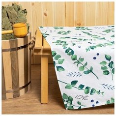 Простыня для бани "Эвкалипт" 150х180±5 см, 100% хлопок, вафельное полотно, 160 гр/м2 5472036 Доляна