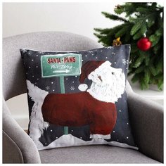 Наволочка декоративная 40х40 см, Santa-paws, 100% хлопок 5084641 Этель