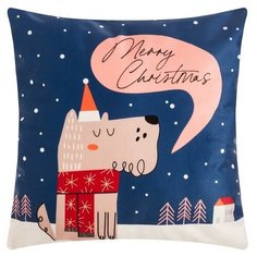Чехол на подушку Этель "Merry Christmas" 40х40 см, 100% п/э, велюр 6489380