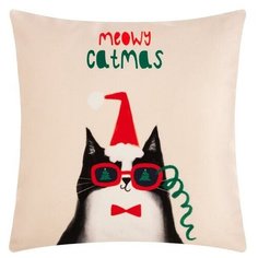 Чехол на подушку Этель "Meowy catmas" 40х40 см, 100% п/э, велюр 6489377