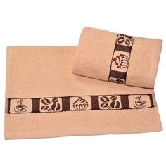 Полотенце махровое жаккардовое 30х60 см хлопок 340г/м2 кофе 3888977 Текстиль центр