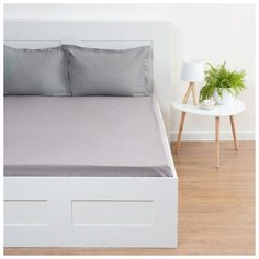 Простыня Этель 220*240 ± 3 см, цв.серый, жатый хлопок, 140 гр/м2, 100% хлопок 7061167