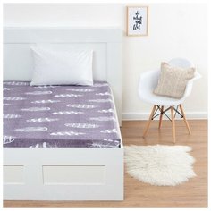 Простыня на резинке Этель 160*200*25 см "Перья", 100% хлопок, поплин, 125 гр/м2 6978042