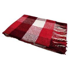 Плед Palermo 140х200 см, бел/крас/бордо рап 8, шерсть 20%, пан 40%, пэ40% 4730750 Vladi