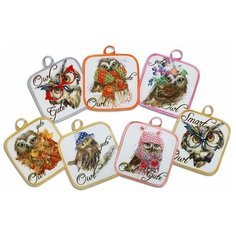 Прихватка "Совушки №1" (фотопечать) микс 17х17 П/Э, хл20%,поролон, 190г/м 2515554 Гранд Стиль