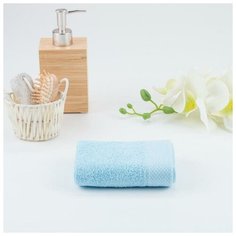 Полотенце махровое гладкокрашеное 70х140 см, голубой, хлопок 100%, 480г/м2 5363545 Текстиль центр