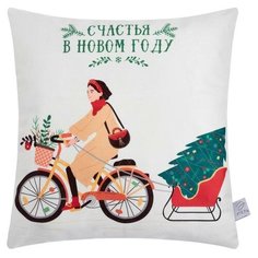 Чехол на подушку Этель "Счастья" 40х40 см, 100% п/э, велюр 6489374