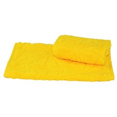 Полотенце махровое жаккардовое 30х50 см 400г/м2, желтый, 100% хлопок 3888996 Текстиль центр