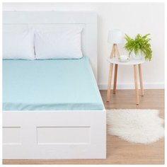 Простыня на резинке Этель 160*200*25 см, цв. голубой, 100% хлопок, ранфорс 6833389