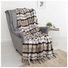 Плед Palermo 140х200 см, бел/пес/кастор рап.4, шерсть 20%, пан 40%, пэ40% 4686563 Vladi