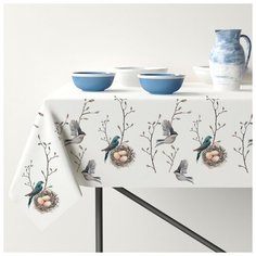 Скатерть прямоугольная "Весенний напев" 145х220 см, полиэстер 80%, хлопок 20% 4275161 Сирень