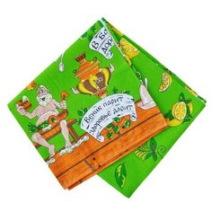 Полотенце вафельное для бани СЛПВН-3 70х145 см, зеленый, хлопок 100%, 176г/м2 4964203 Коллекция